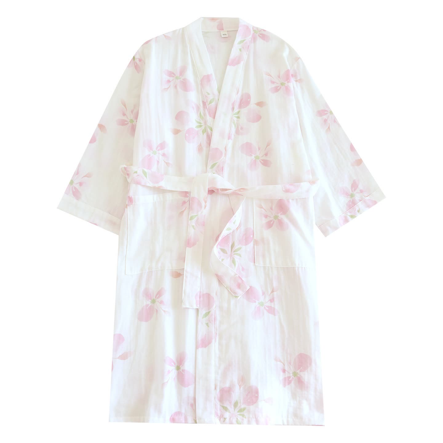 Cherry Blossom Cotton Gauze Kimono Bathrobe