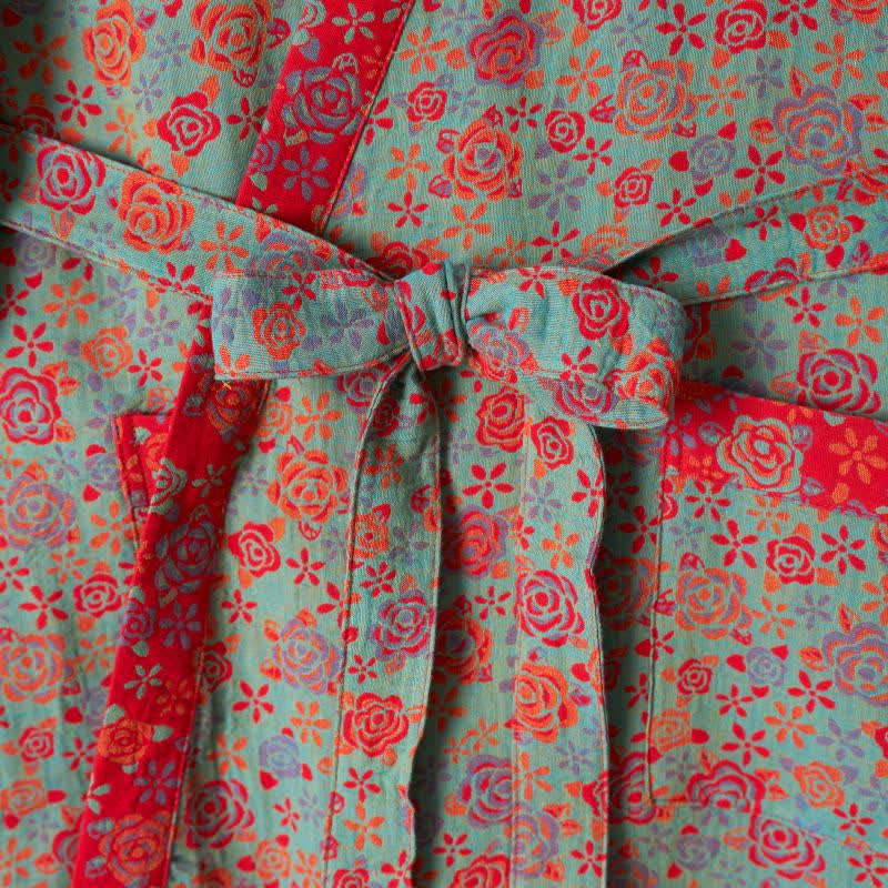 Romantic Rose Cotton Kimono Robe