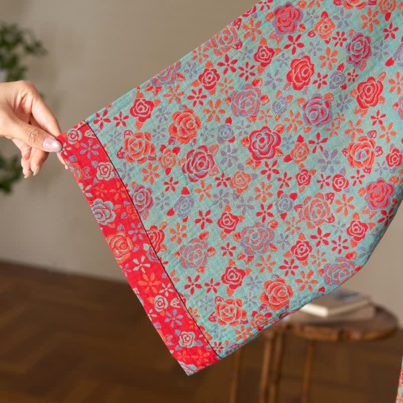 Romantic Rose Cotton Kimono Robe