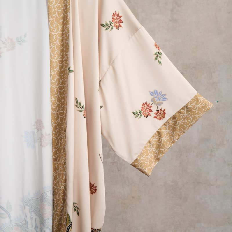 Oriental Floral Bird Kimono Style Bathrobe
