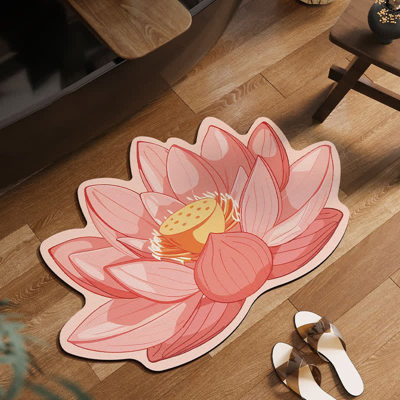 Pink Lotus Flower Anti-Slip Bath Mat