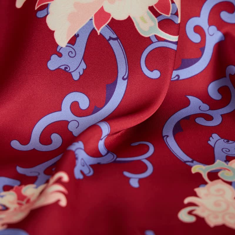 Retro Floral Kimono Style Bathrobe
