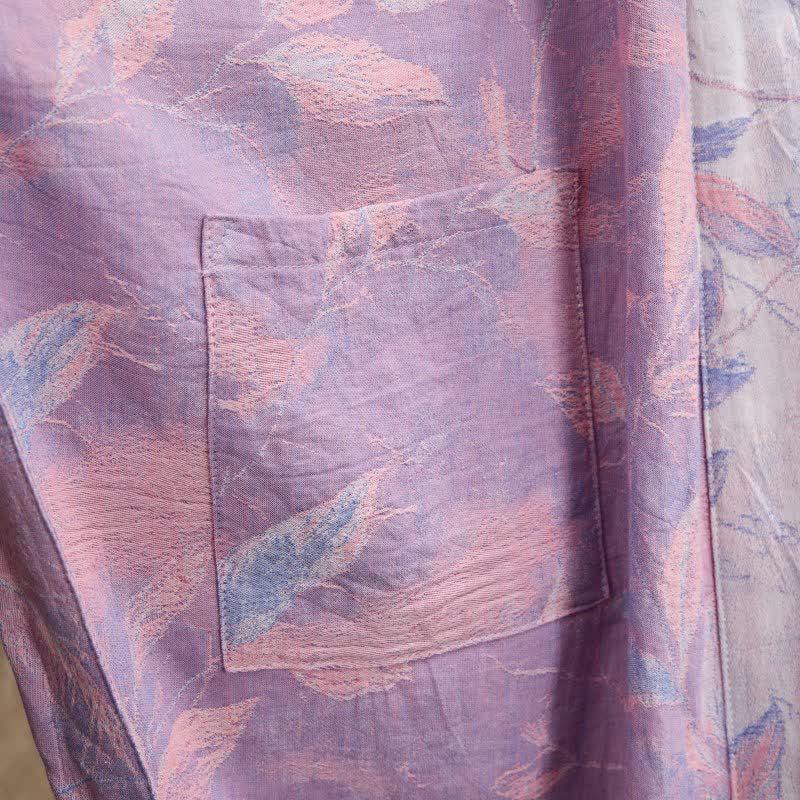 Natural Leaf Cotton Gauze Kimono Robe