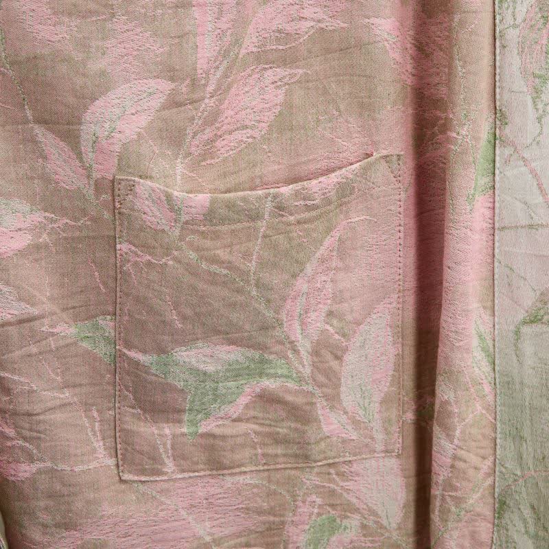 Natural Leaf Cotton Gauze Kimono Robe