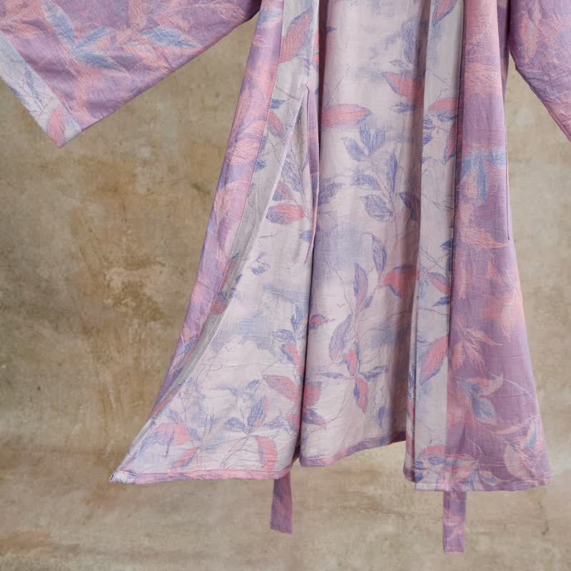 Natural Leaf Cotton Gauze Kimono Robe