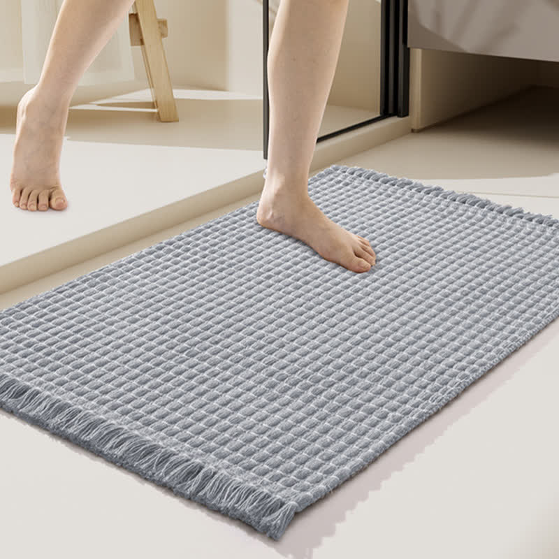 Ownkoti Woven Bath Mat with Tassels