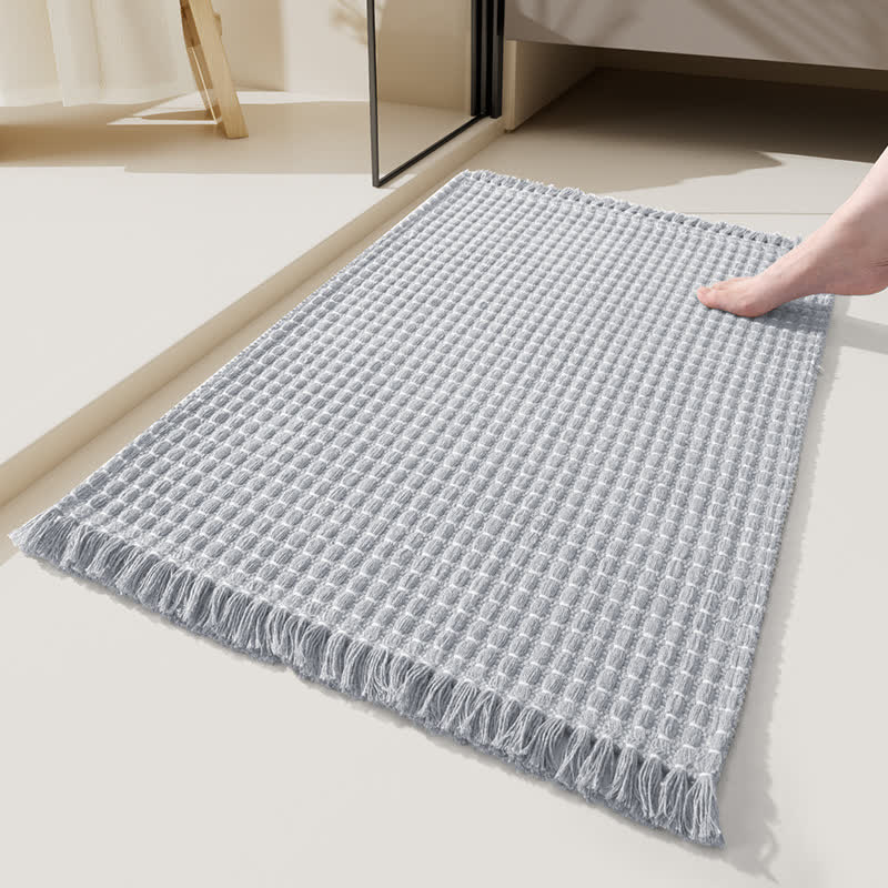 Ownkoti Woven Bath Mat with Tassels