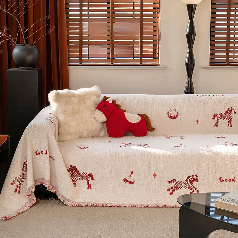 Ownkoti New Year Lucky Horse Sofa Protector - image 1
