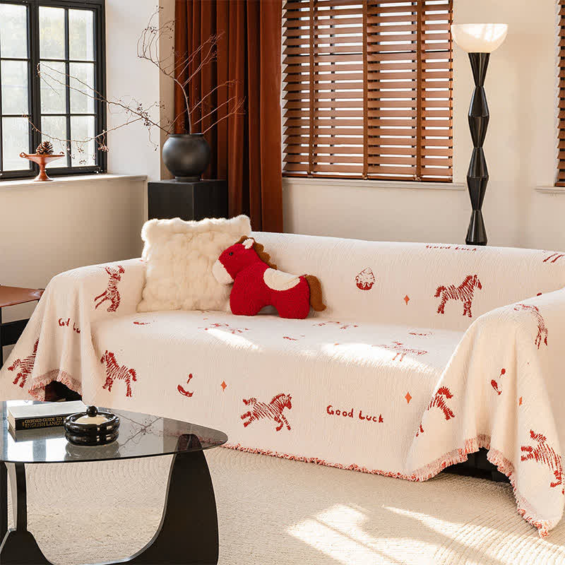 Ownkoti New Year Lucky Horse Sofa Protector - image 2