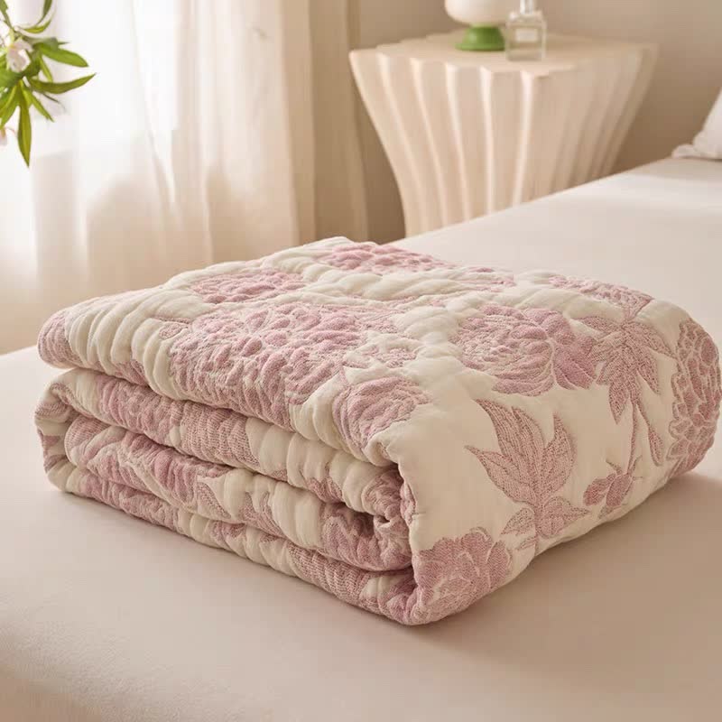 Ownkoti Reversible Peony Floral Cotton Gauze Quilt - image 2