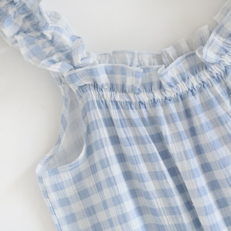 Cotton Ruffle Gingham Cami Nightgown