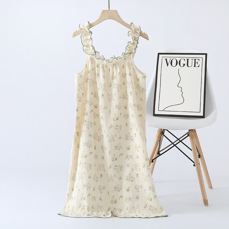 Cotton Ruffle Bunny Cami Nightgown