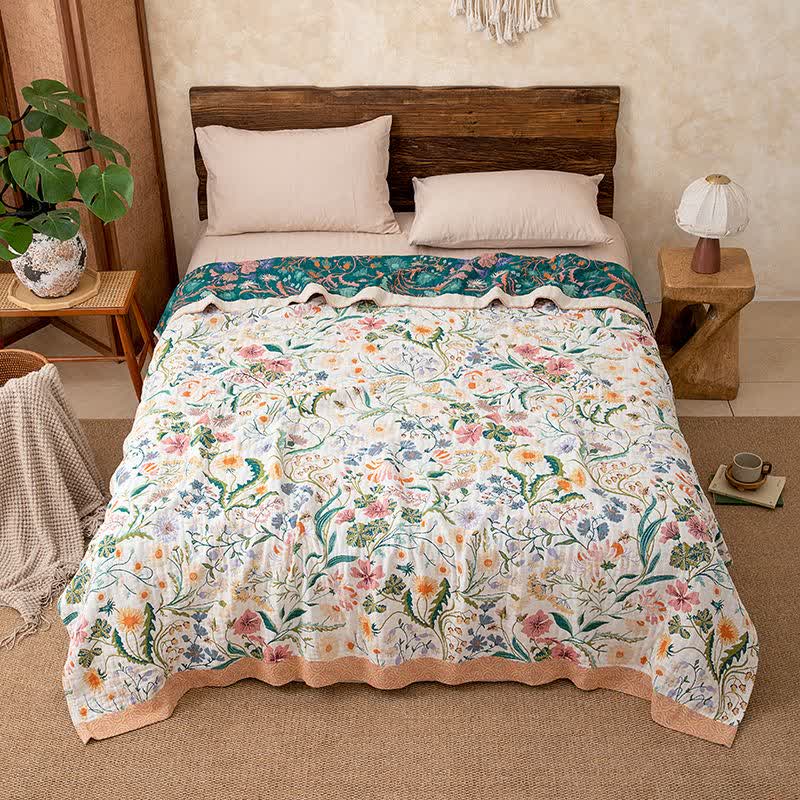 Ownkoti Botanical Floral Pure Cotton Quilt Blanket - King - image 0