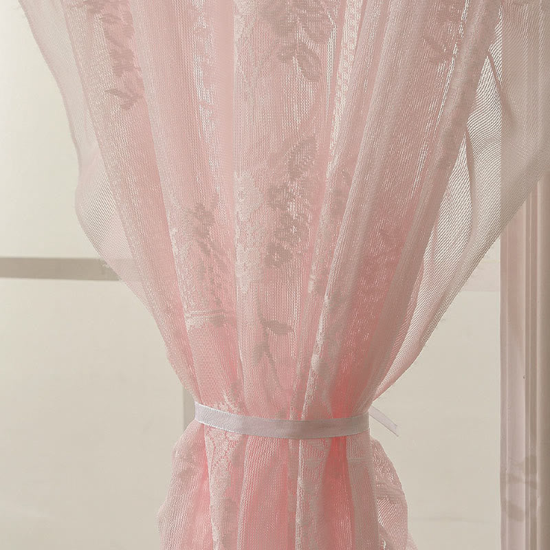 Cottage Lace Sheer Curtain with Ruffle Trim
