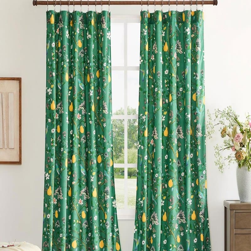 Vintage Country Bird & Floral Curtain