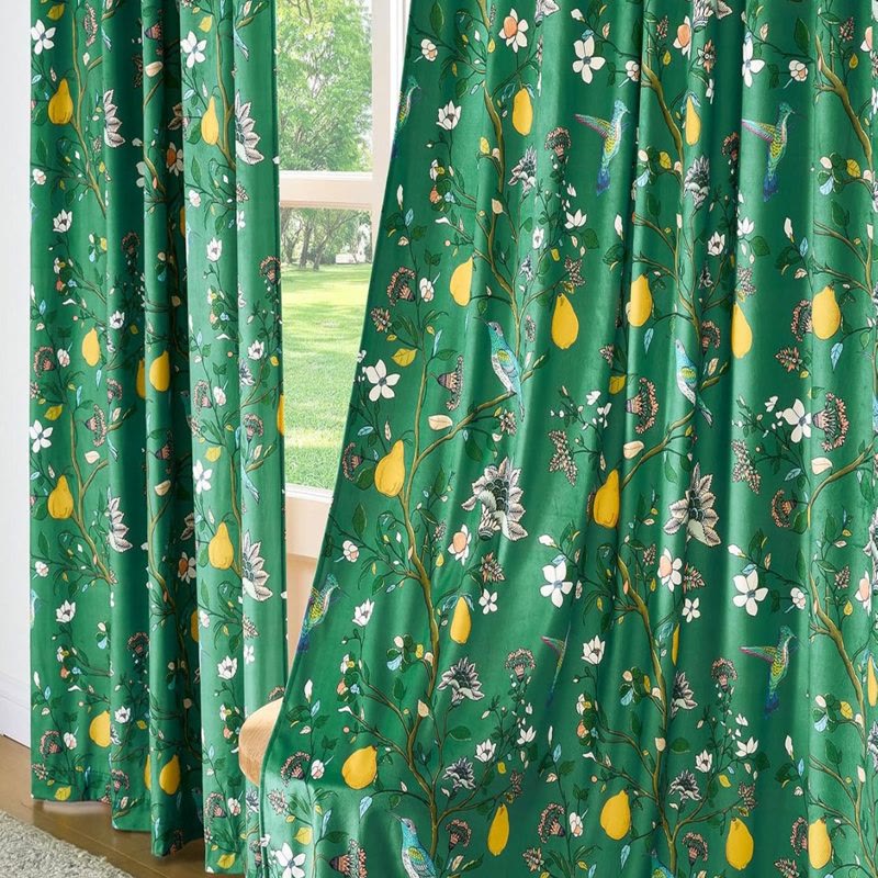Vintage Country Bird & Floral Curtain