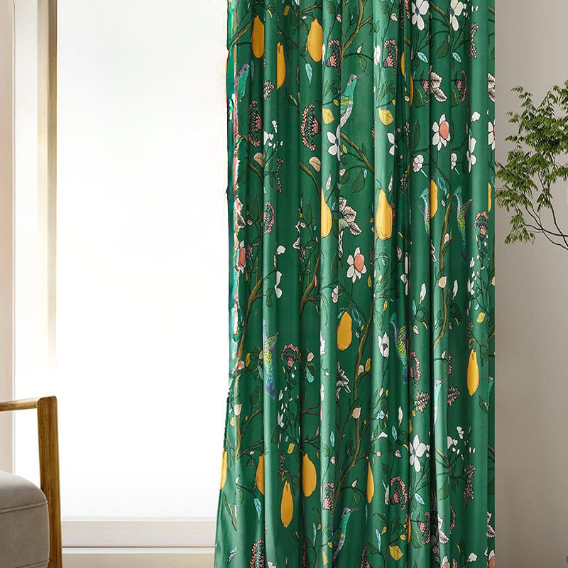Vintage Country Bird & Floral Curtain