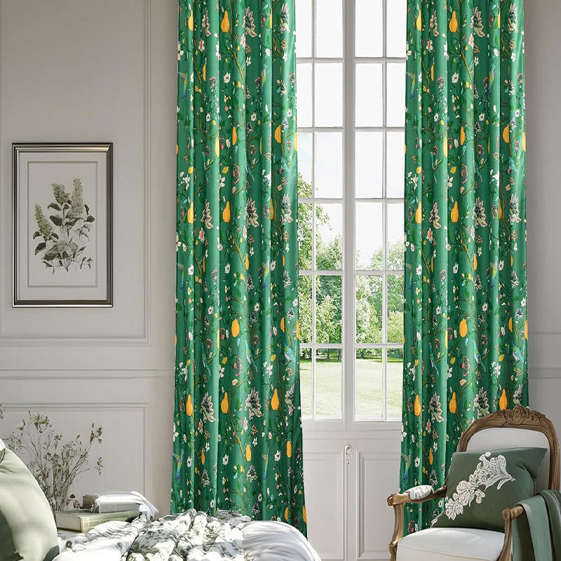 Vintage Country Bird & Floral Curtain