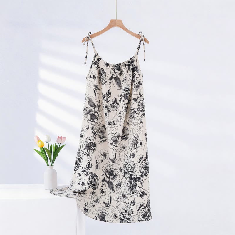 Artistic Ink Floral Cotton Camisole Nightgown