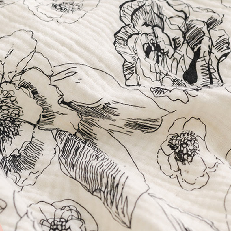 Artistic Ink Floral Cotton Camisole Nightgown