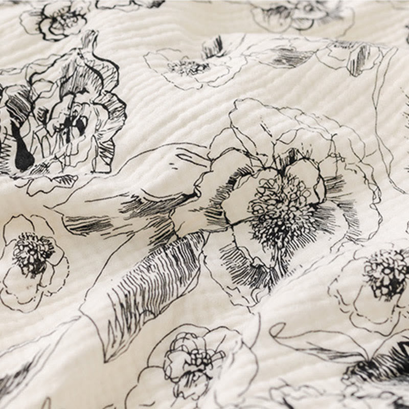 Artistic Ink Floral Cotton Camisole Nightgown