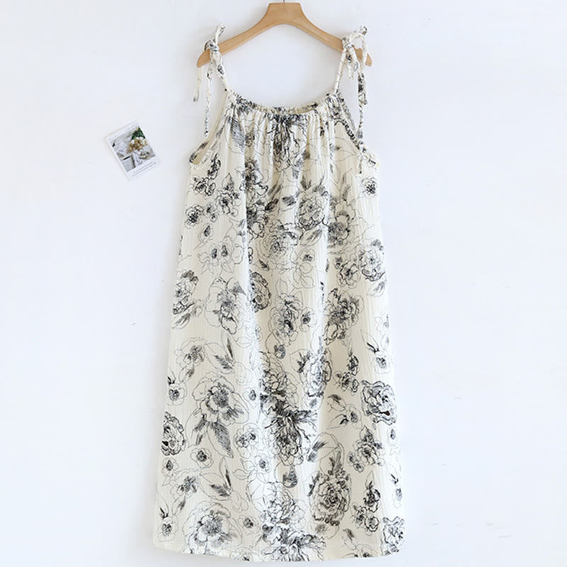 Artistic Ink Floral Cotton Camisole Nightgown