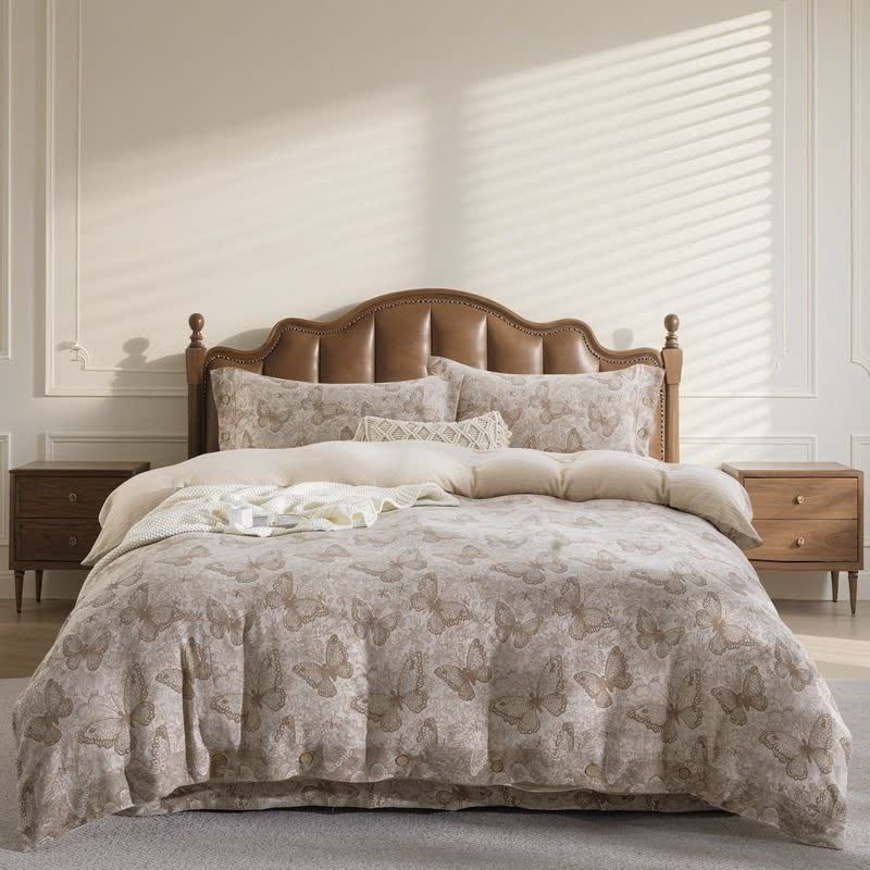 Ownkoti Pastoral Butterfly Cotton Gauze Bedding Set(4PCS) - King - image 0
