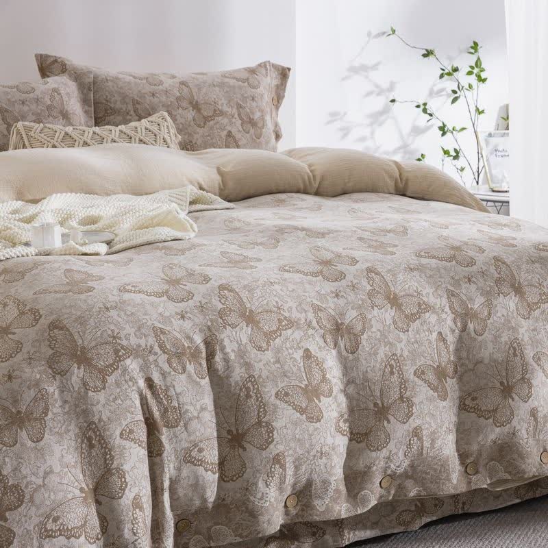Ownkoti Pastoral Butterfly Cotton Gauze Bedding Set(4PCS) - image 2