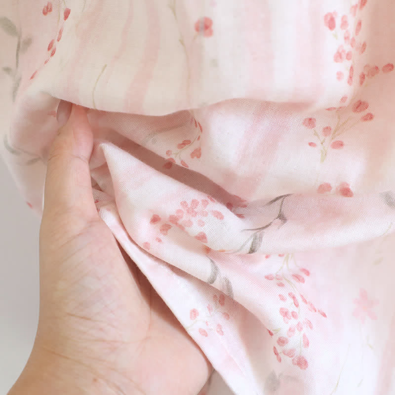 Ditsy Floral Cotton Gauze Kimono Nightgown