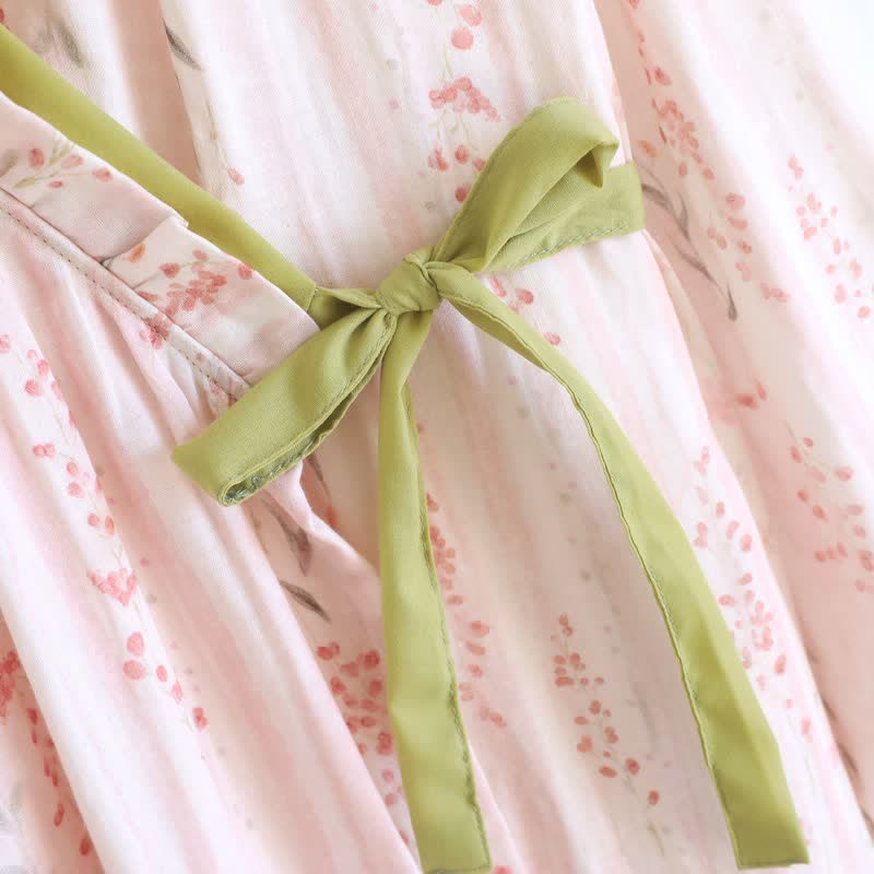 Ditsy Floral Cotton Gauze Kimono Nightgown