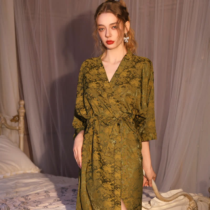 Ownkoti Artistc Jacquard Inspired 3/4 Sleeve Robe - image 1