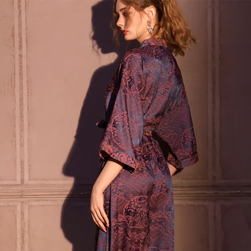 Ownkoti Abstract Pattern 3/4 Sleeve Robe - image 4