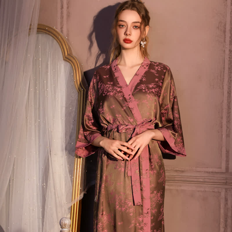 Ownkoti Botanical Branch 3/4 Sleeve Robe - image 2