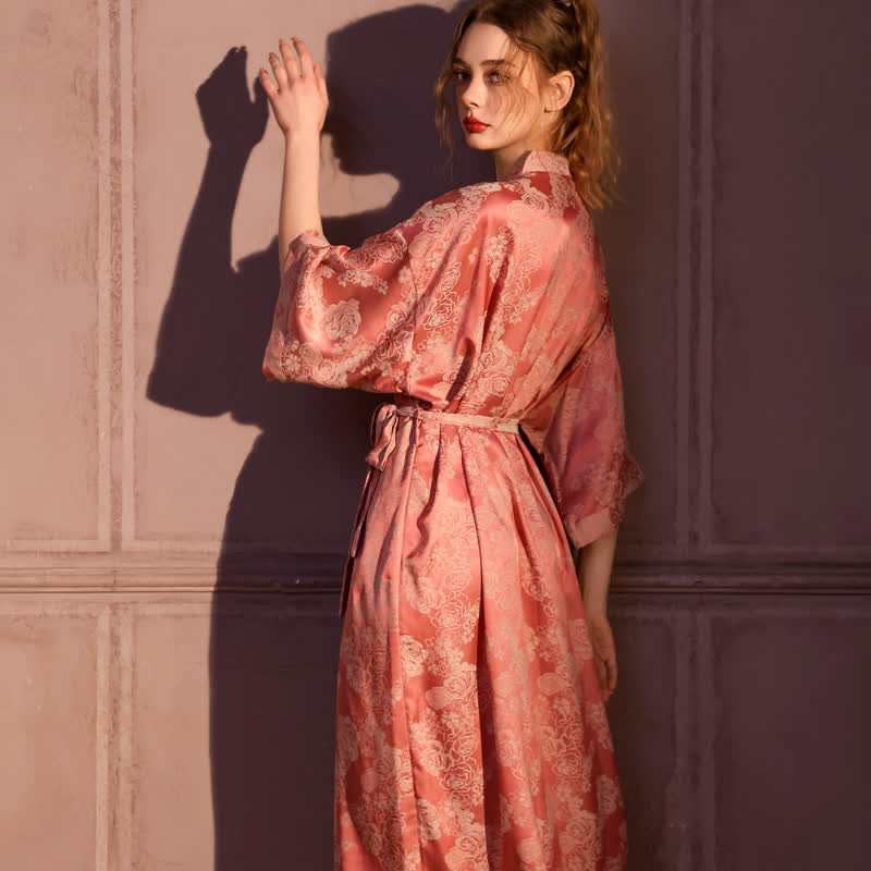 Ownkoti Romantic Rose 3/4 Sleeve Kimono Robe - image 4