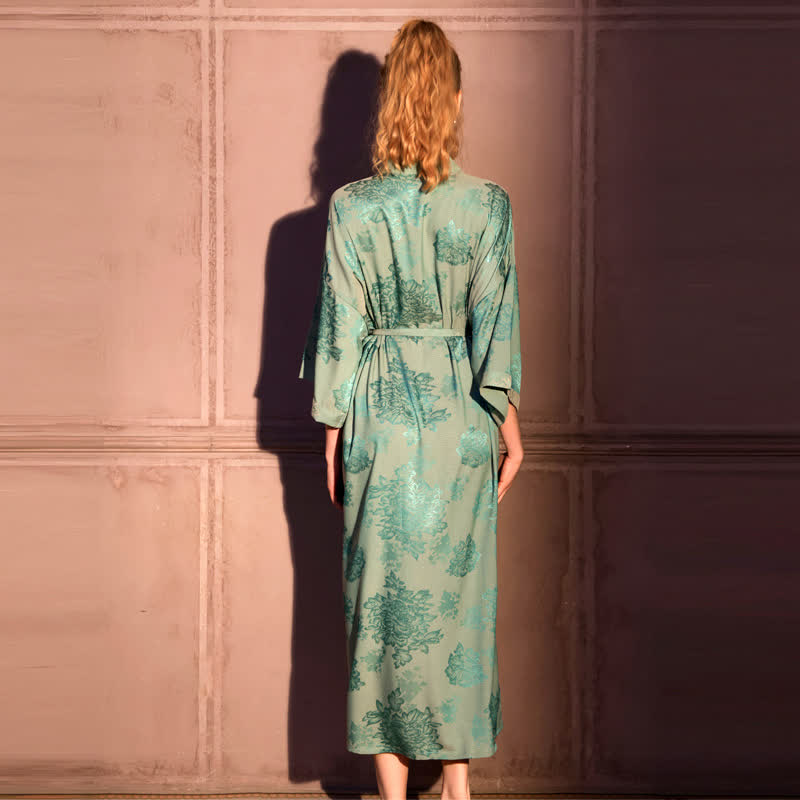 Ownkoti Luxury Floral 3/4 Sleeve Kimono Robe - image 4