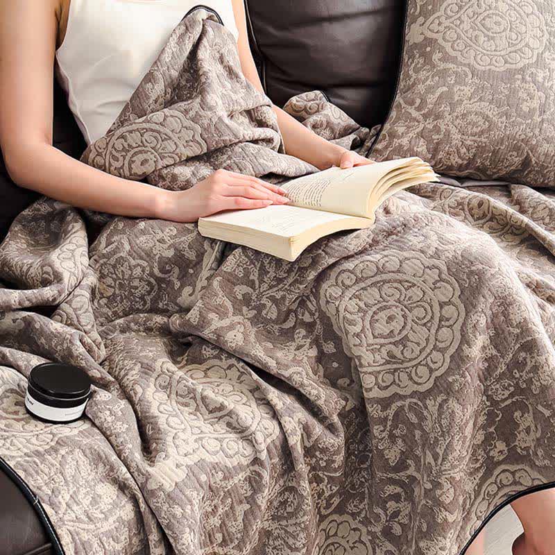 Ownkoti Vintage Pattern Cotton Gauze Quilt Blanket - image 2