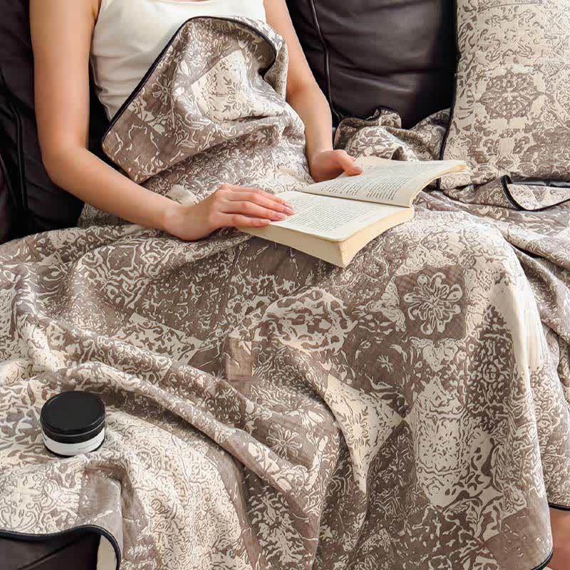Ownkoti Patchwork Style Cotton Gauze Quilt Blanket - image 2