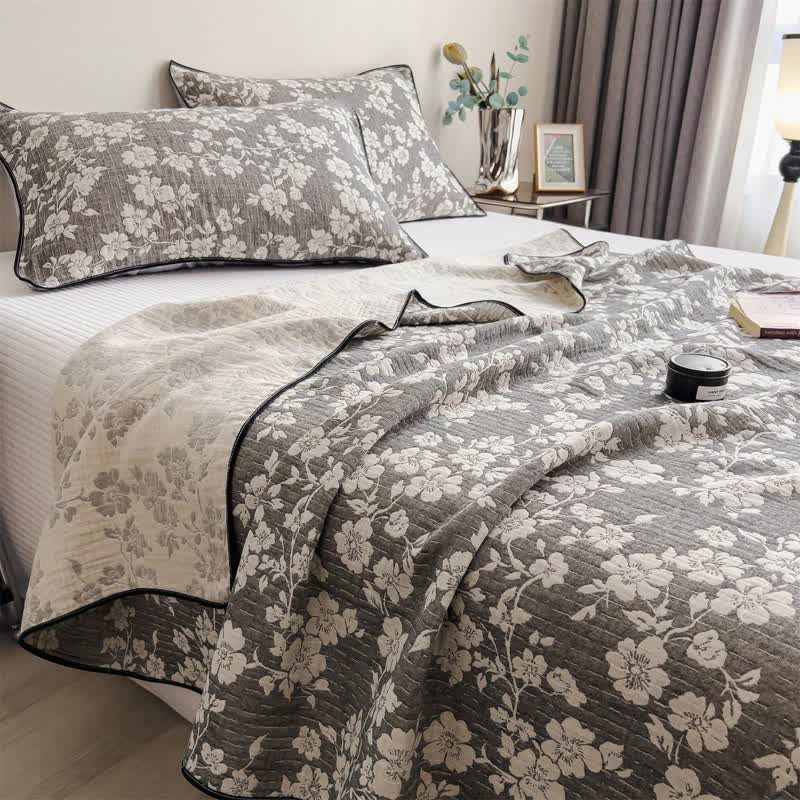 Ownkoti Pastoral Floral Cotton Gauze Quilt Blanket - 2PCS Pillowcases - 19" x 29" - image 0
