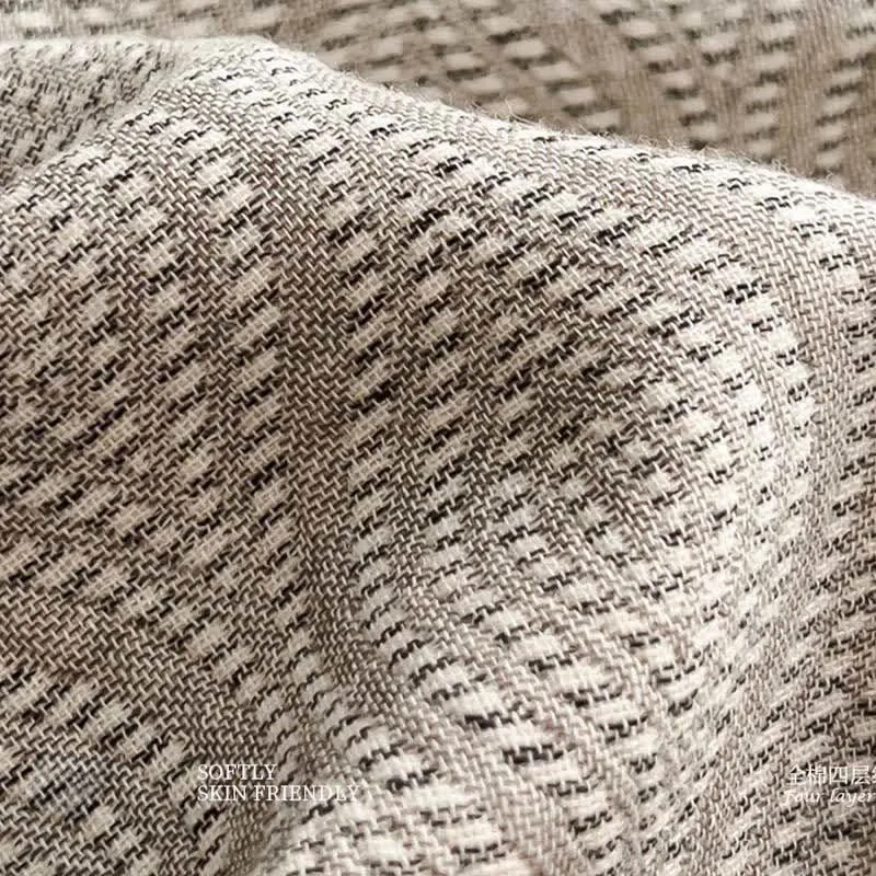 Wavy Pattern Cotton Gauze Quilt Blanket