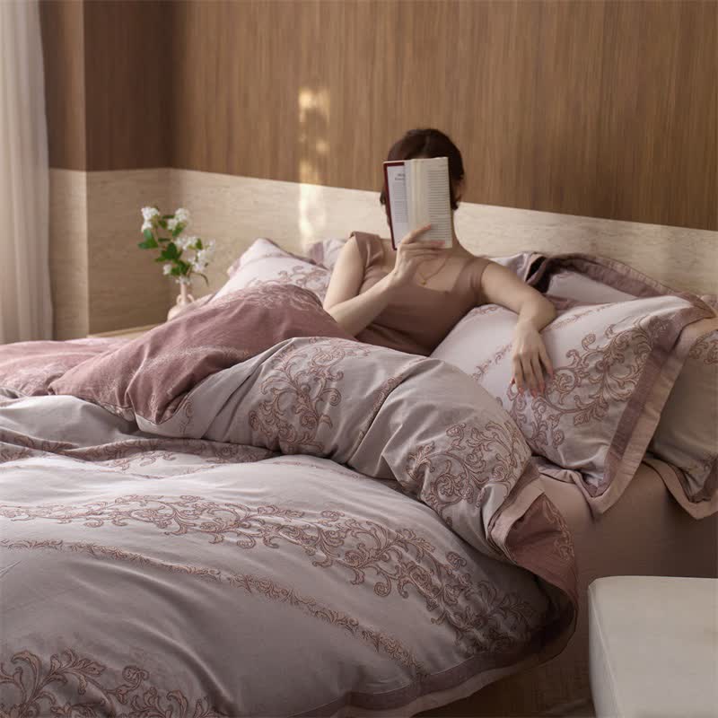 Ownkoti Vintage Pink Cotton Double Gauze Bedding(4PCS) - image 7