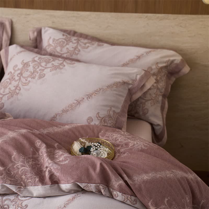 Ownkoti Vintage Pink Cotton Double Gauze Bedding(4PCS) - image 10
