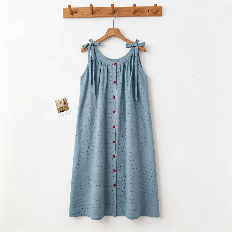 Blue Polka Dot Camisole Nightgown