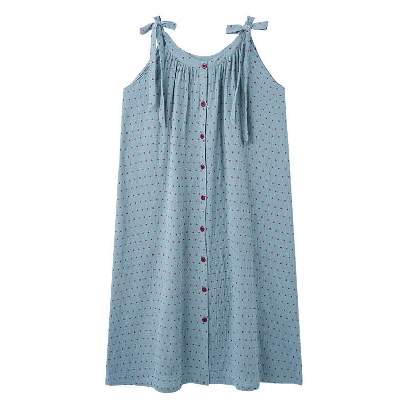 Blue Polka Dot Camisole Nightgown