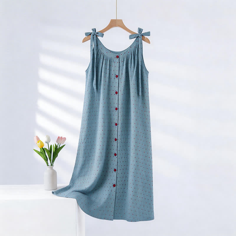 Blue Polka Dot Camisole Nightgown