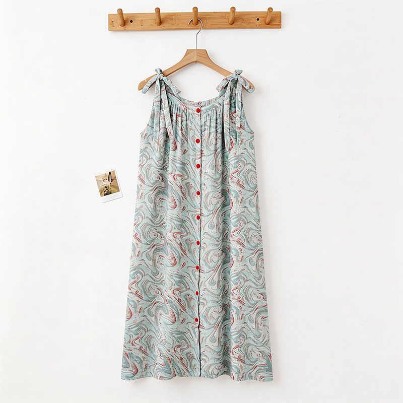 Blue Artistic Wave Camisole Nightgown