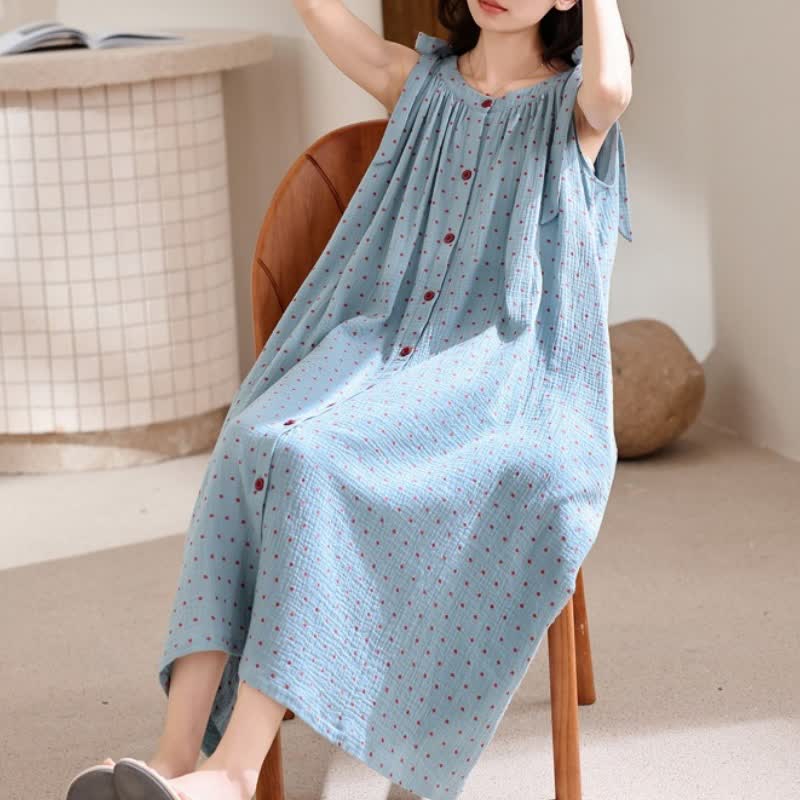 Blue Polka Dot Camisole Nightgown