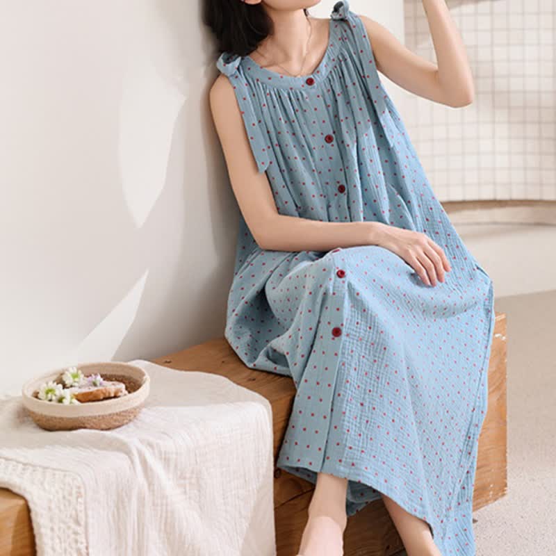 Blue Polka Dot Camisole Nightgown