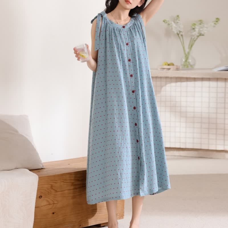 Blue Polka Dot Camisole Nightgown