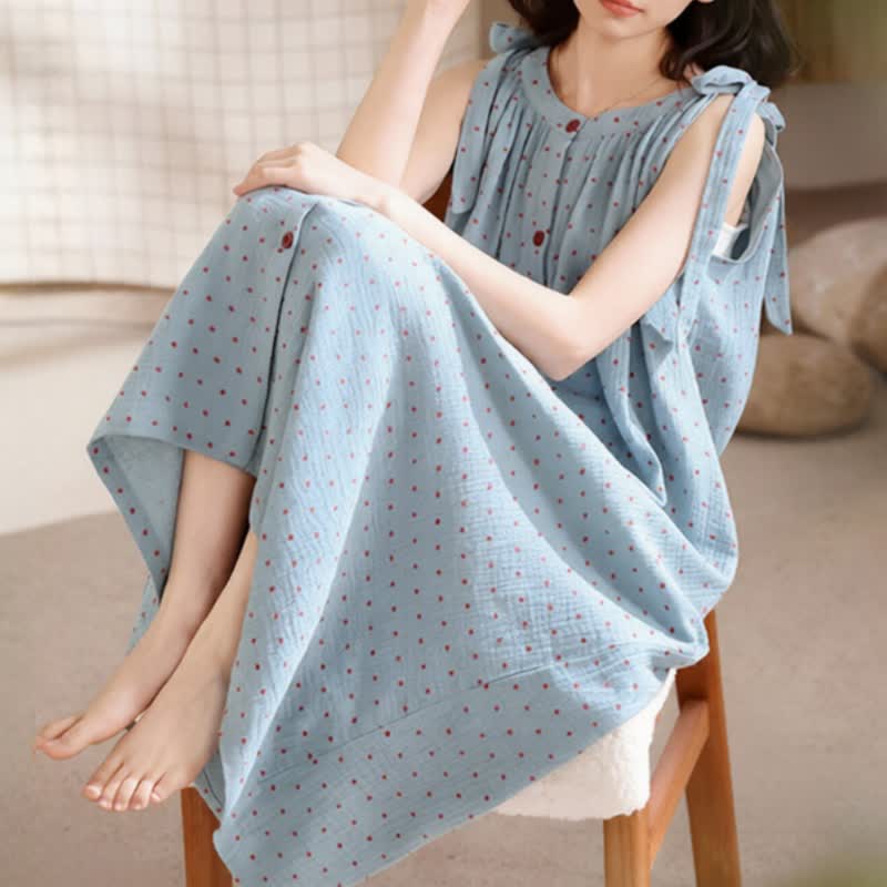 Blue Polka Dot Camisole Nightgown