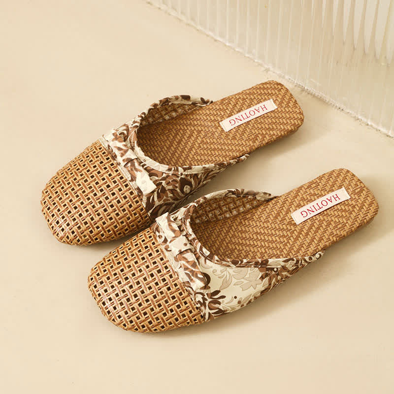 Retro Floral Bow-Knot House Slippers